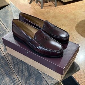 Johnston & Murphy Men’s Burgundy Leather Penny Loafers